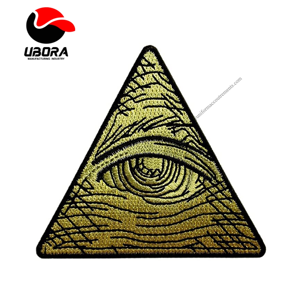 Spk Art Miltacusa Egyptian Masons Eye of Providence Pyramid Embroidery Applique Iron On Patch, Sew 